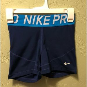 Nike Pro Size Small Blue/white shorts